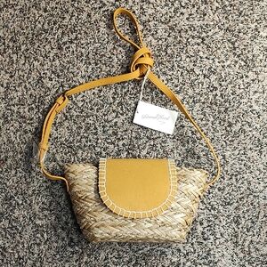 Universal Thread | Mustard Yellow and Tan Woven Crossbody Bag
